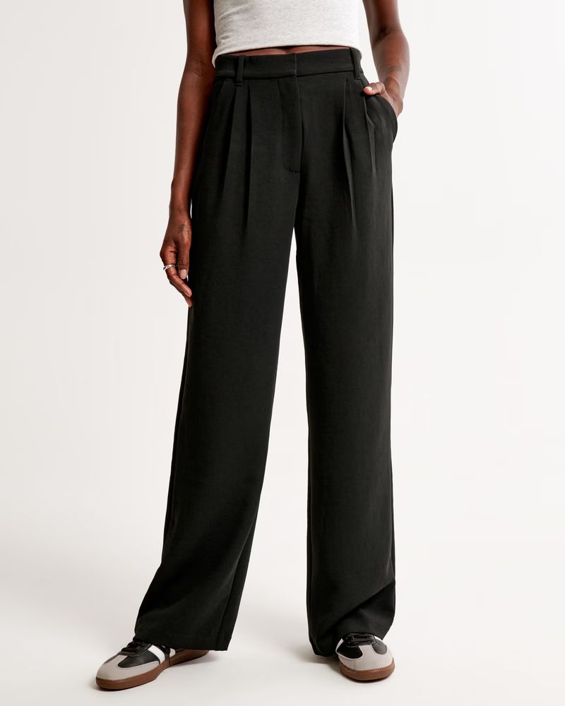 Women's A&F Sloane Tailored Premium Crepe Pant | Women's Bottoms | Abercrombie.com | Abercrombie & Fitch (US)
