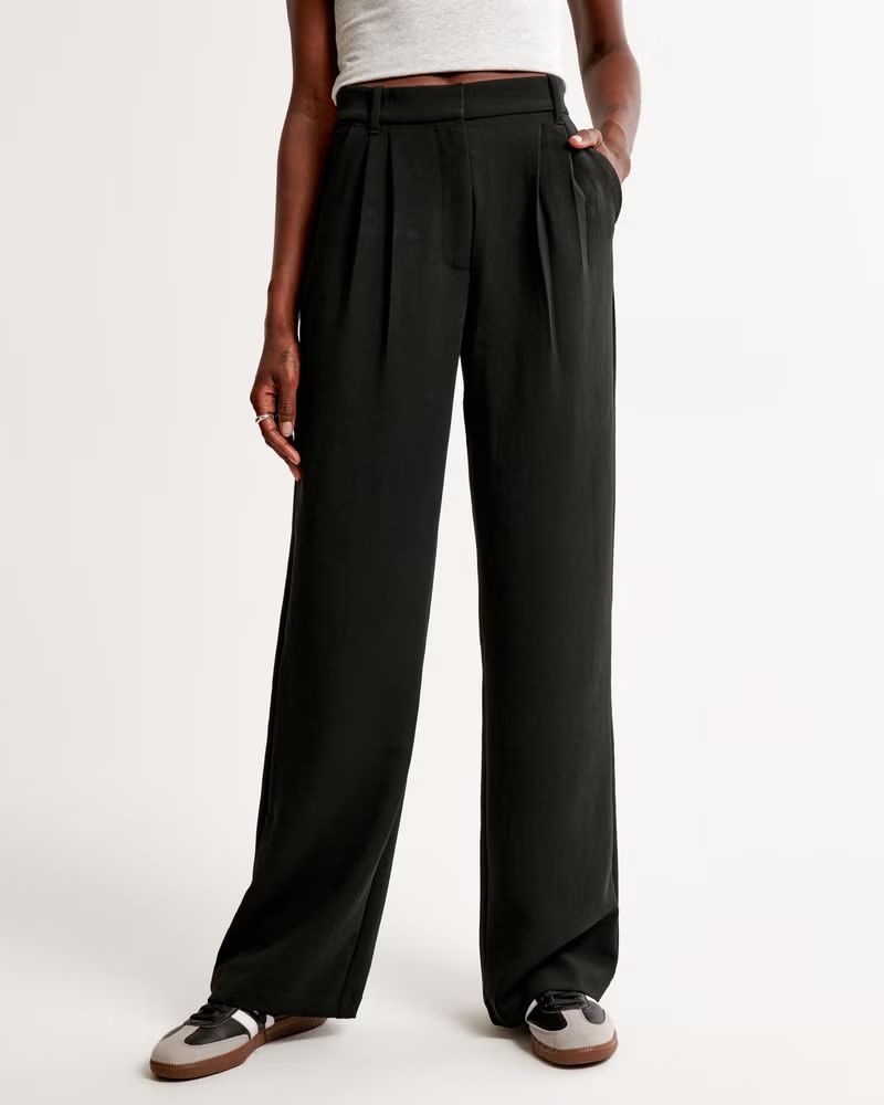 Women's A&F Sloane Tailored Premium Crepe Pant | Women's | Abercrombie.com | Abercrombie & Fitch (US)