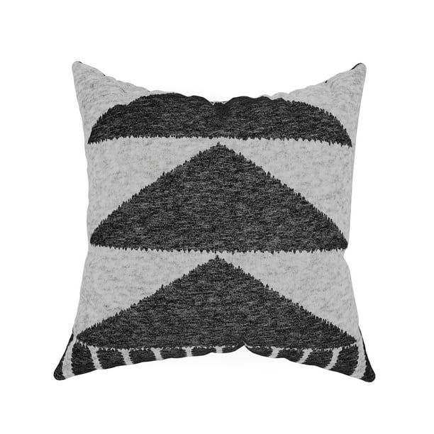Decorative Throw Pillow Cover, 18” x 18”, Printed Jersey Knit Texture Featuring a Triangle Pa... | Walmart (US)