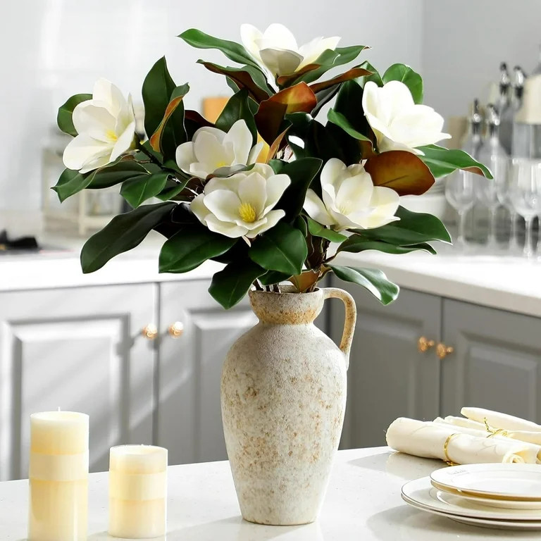 Beautiful 27\u201dArtificial Magnolia Flowers,These Greenery Branches Provide a and Solution for ... | Walmart (US)