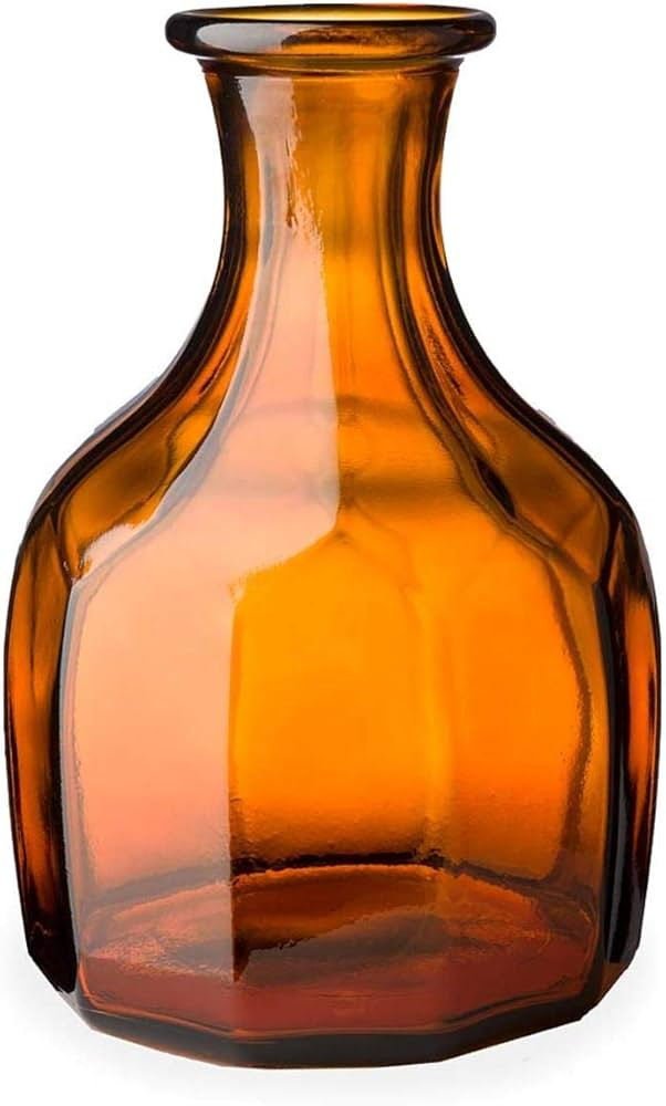 Vivaterra Handmade 100% Recycled Glass Vase from Spain | Amber | 7 Inches Diam x 12 Inches Tall |... | Amazon (US)