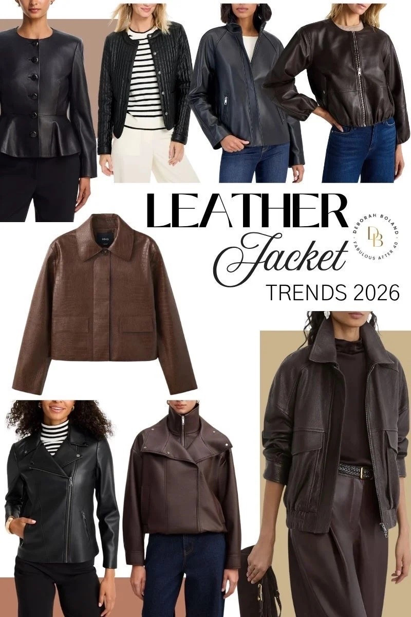 Leather jackets are getting a little update for 2026, and I’m loving the fresh take on this classic. 🤎

We’re seeing everything from softer, more relaxed silhouettes to richer brown tones, cropped shapes, oversized fits, and even statement details that make the jacket feel a little more modern.

I especially love the chocolate brown and relaxed styles—they feel so easy to wear with denim, trousers, dresses, or even a simple tee.