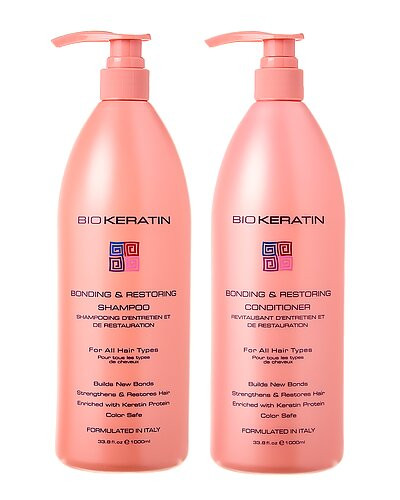 BIOKERATIN 33.8oz & 33.4oz Bonding & Restoring Shampoo & Conditioner | Gilt & Gilt City