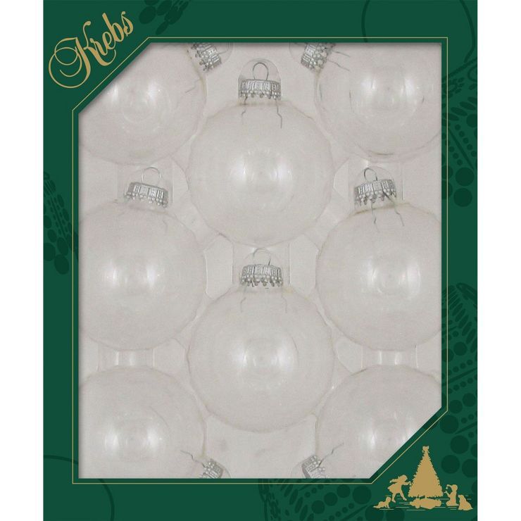 Christmas by Krebs 8ct Clear Shiny Glass Christmas Ball Ornaments 2.5" (67mm) | Target