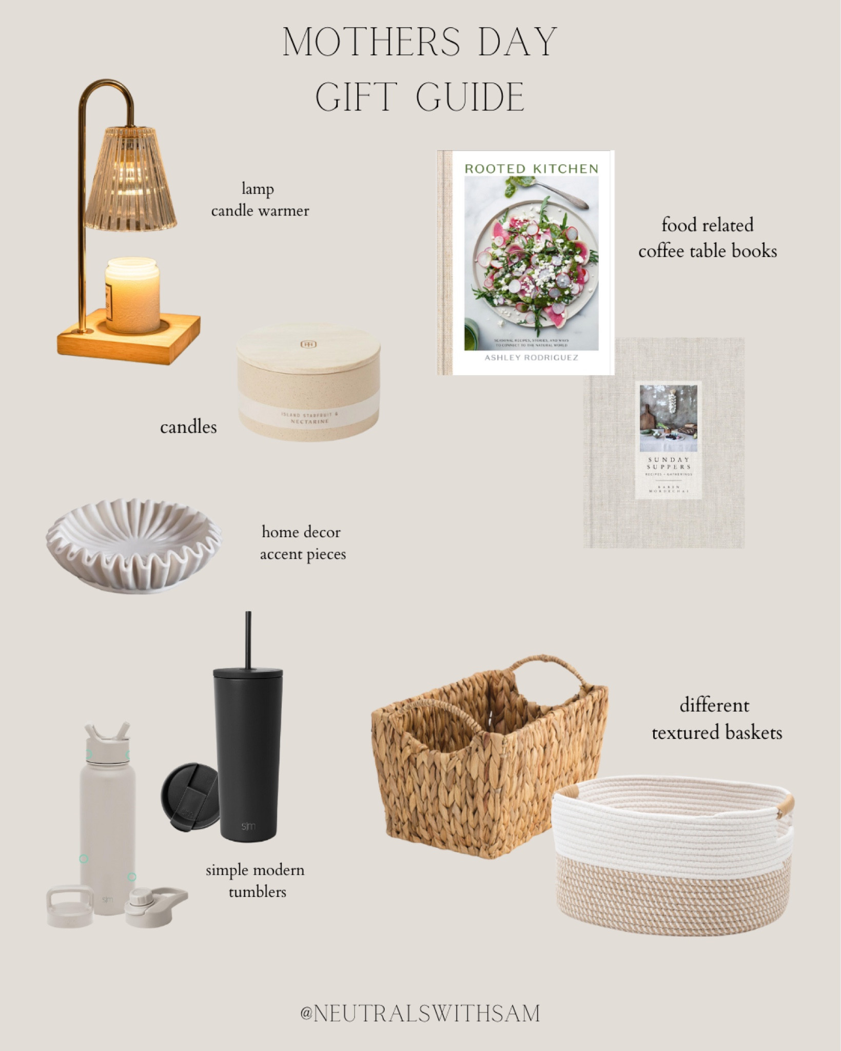 Affordable Mother’s Day gift guide! I love making a basket and filling it with small items like these! 


Mother’s Day, gift guide, candle warmer, candles, coffee table books, wicker basket, simple modern tumblers, home decor 

#LTKfindsunder50 #LTKGiftGuide #LTKhome