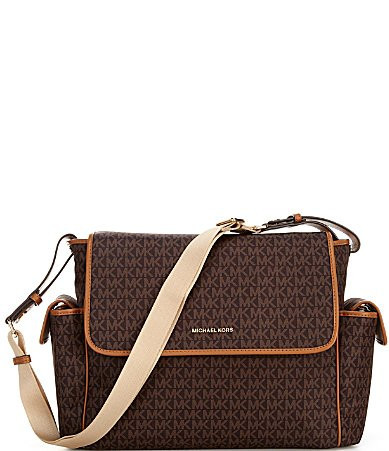 Michael Kors Travel Large Signature Logo Diaper Messenger Bag - Brown/Acorn | Dillard's