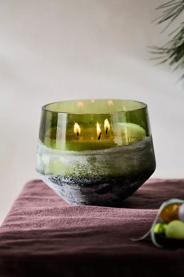 Sanded Glass Candle, Holiday | Anthropologie (US)