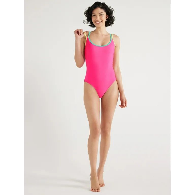 No Boundaries Juniors’ Multi-Strap One-Piece Swimsuit, Sizes S-XXL | Walmart (US)