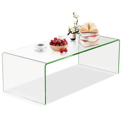Costway Tempered Glass Coffee Table Accent Cocktail Side Table Living Room Furniture | Target