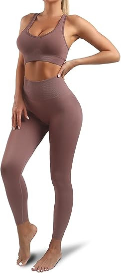 Women’s Yoga Outfits 2 piece Set Workout Tracksuits Sports Bra High Waist Legging Active Wear A... | Amazon (US)