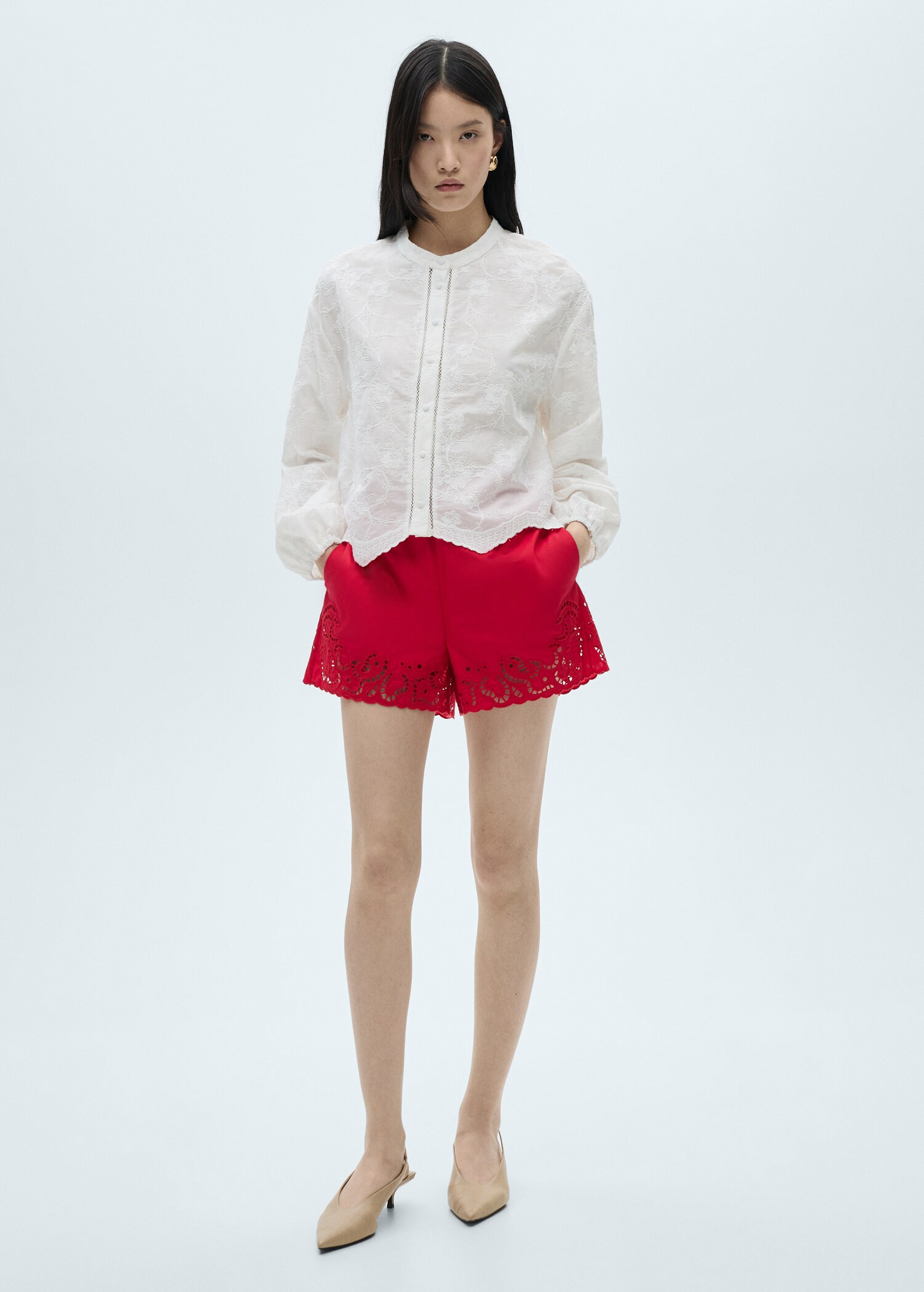 Cotton blouse with embroidered details - Women | MANGO USA | Mango (US/MX/AU)