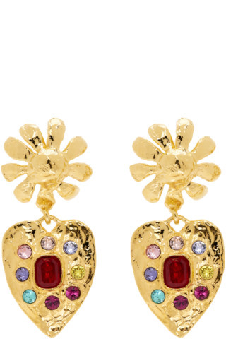 Gold Tropicana Earrings | SSENSE