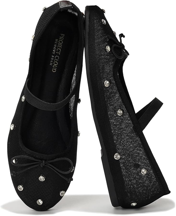 Crystal Mesh Ballet Flats for Women Memory Foam - Mesh Flats Women Footwear & Ballet Shoes for Wo... | Amazon (US)