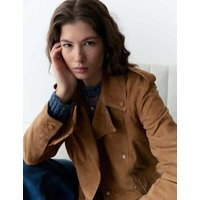Per Una Suede Collared Biker Jacket Copper Tan | Marks & Spencer (UK)
