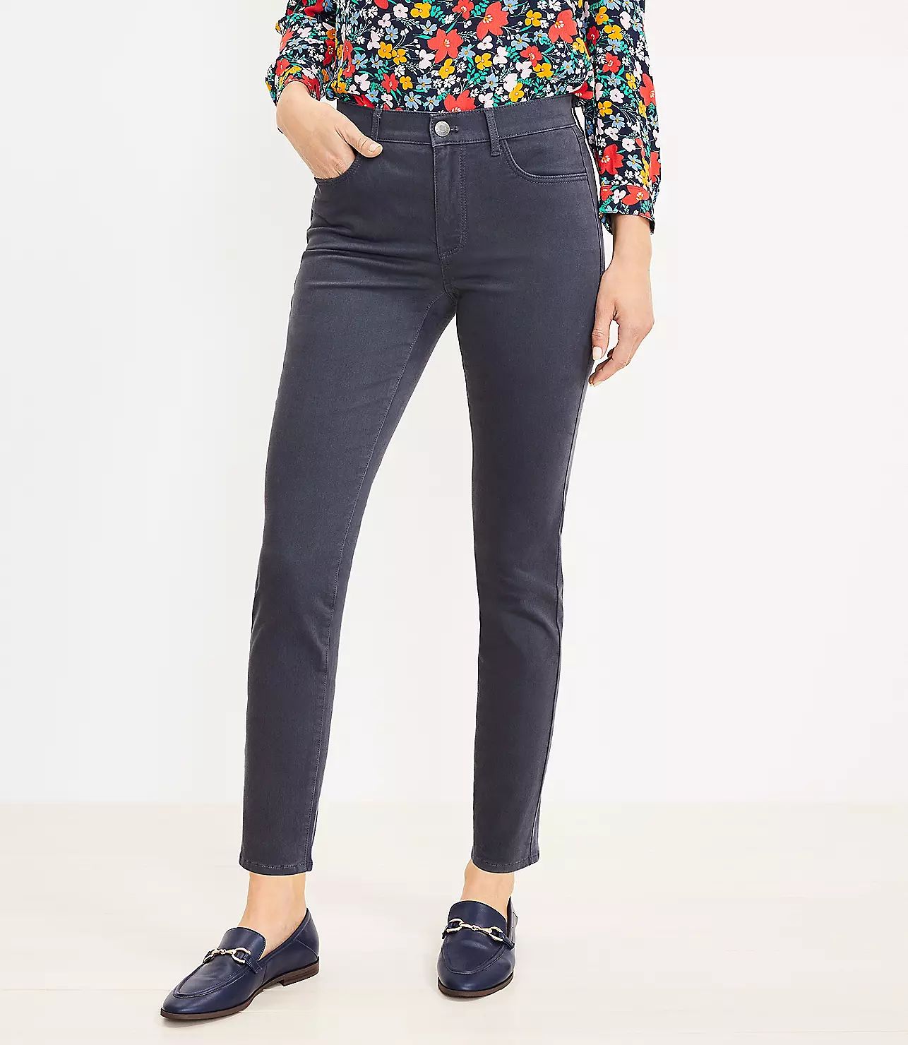 Five Pocket Skinny Pants in Sateen | LOFT