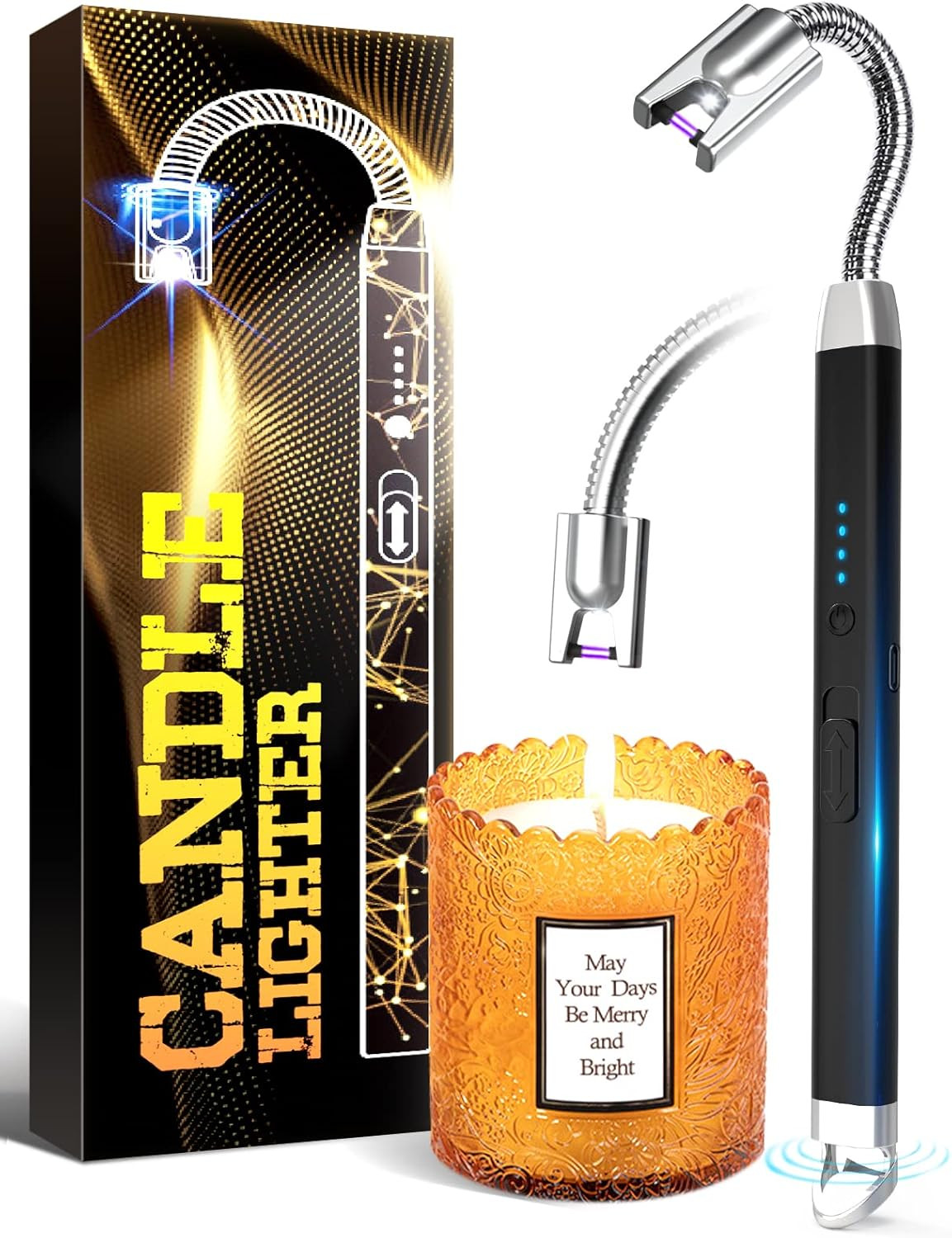 Womens Gifts for Christmas Stocking Stuffers Electric Candle Lighter: Upgraded LED Light Arc Ligh... | Amazon (US)