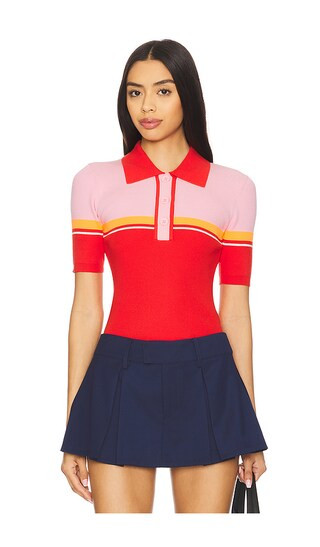 Haustral Ribbed Polo in Ballerina | Revolve Clothing (Global)