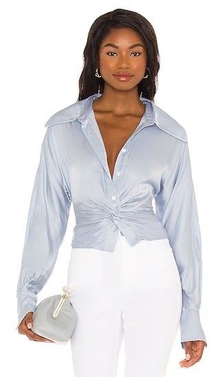 Mila Blouse in Icy Blue | Revolve Clothing (Global)