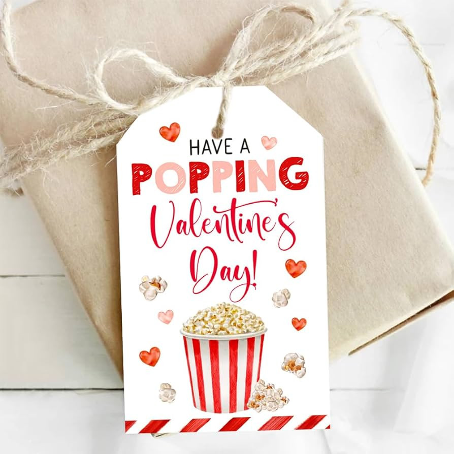 Sweet Heart Valentines Day Gift Tags for Him Her Kids Valentine Gifts Decor, Funny Popcorn Wrappi... | Amazon (US)