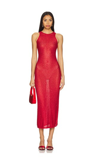 Hollis Sequin Midi Dress in Summer Red | Revolve Clothing (Global)