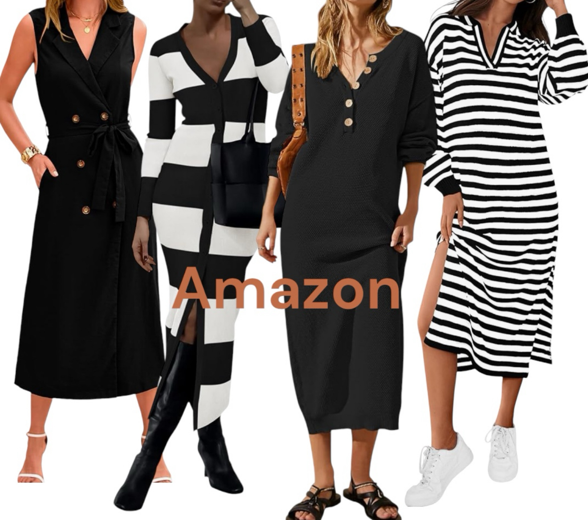 Midi length sweater dresses
Casual stripes 
Work teacher friendly dresses 

#LTKSeasonal #LTKWorkwear #LTKFindsUnder50
