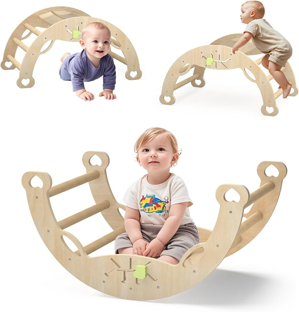 Pikler Arch Climbing Toys for Toddlers 1-3 Indoor Baby Climbing Gym Toddler Montessori Toys Woode... | Amazon (US)