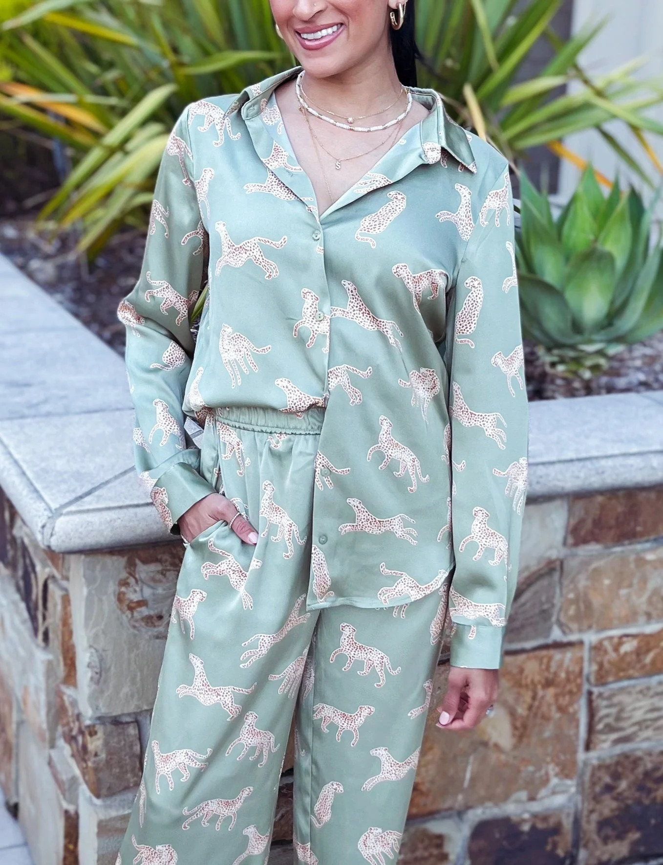 EYE OF THE TIGER SATIN TOP | Harper's Den