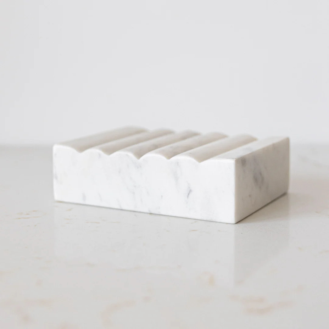 White Marble Scallop Soap Dish | By Luxe B Co. | luxe bCO