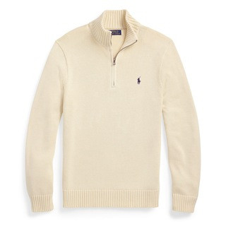 Mesh-Knit Cotton Quarter-Zip Jumper | Flannels UK