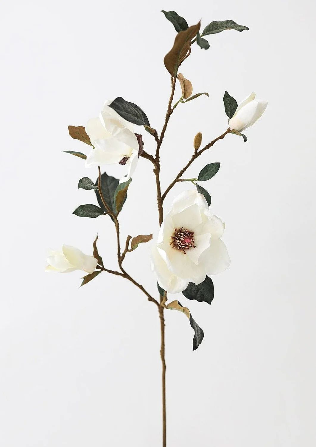 Cream Magnolia Fake Flower Branch - 35" | Afloral