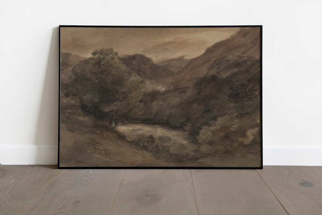 Vintage Moody Landscape Painting | PRINTABLE DIGITAL Print | Vintage Painting | Moody Wall Decor ... | Etsy (US)