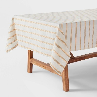 60" x 84" Cotton Striped Tablecloth Yellow - Threshold™ | Target