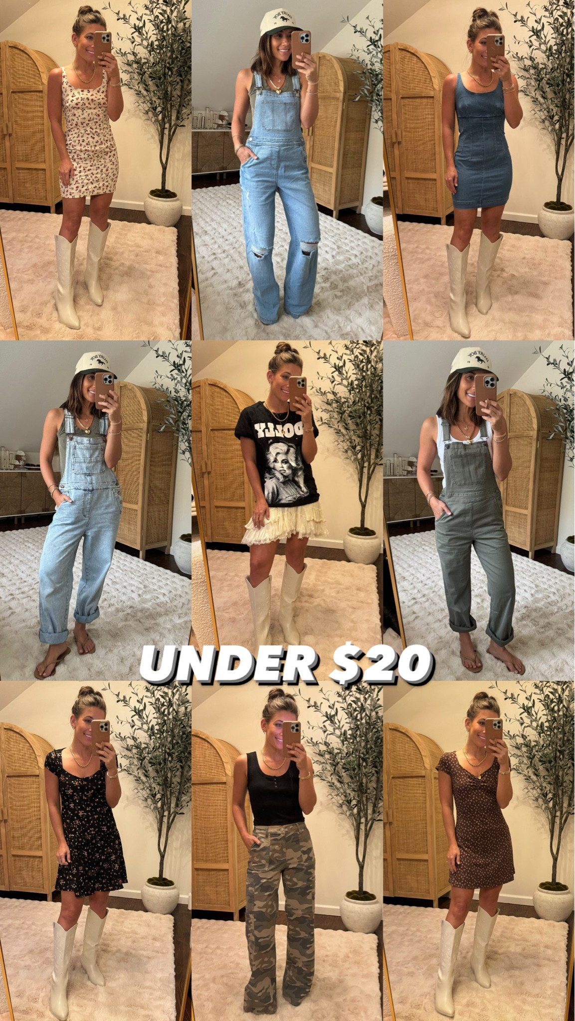 White cowboy boots size 7
Denim dress size XXS
Floral white dress size XXS 
Baggy overalls size XS
Black & white tanks size small 
Brown dress size XS 
Ripped overalls size XXS
Black floral dress size XS
Green overalls size XXS
Sandals size 7W
Dolly tshirt size small
Frog & toad tee size small

 @walmartfashion #walmartpartner #walmartfashion #dresses #school #teacher #cowboyboots #concert #laurabeverlin


#LTKSaleAlert #LTKFindsUnder50 #LTKBacktoSchool