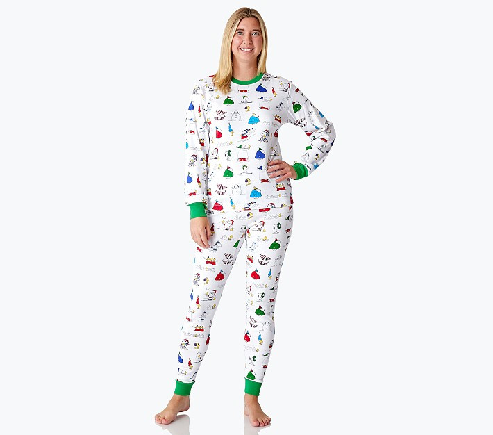 Peanuts® Snoopy® Holiday Organic Adult Pajama Set | Pottery Barn Kids