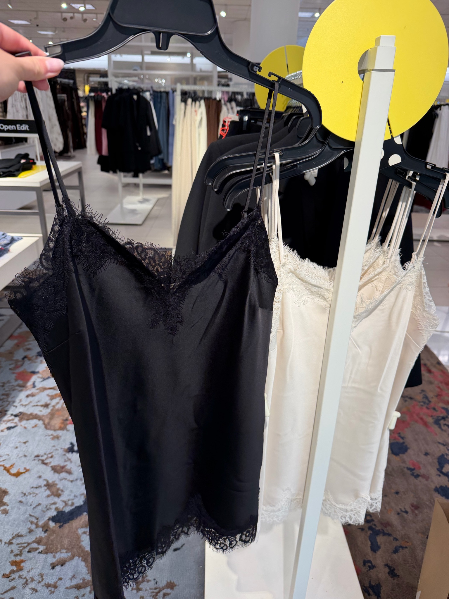 Open edit Lace trip satin cami under $50! 

Perfect for layering or a night out - true to size!

#LTKootd #LTKSaleAlert