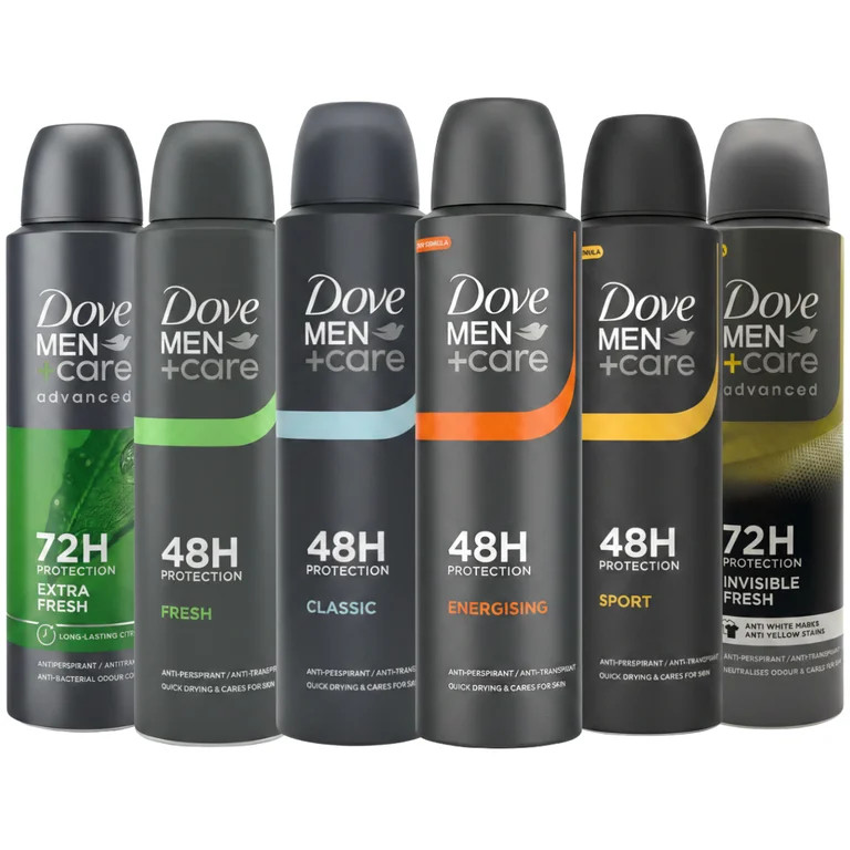 Dove Men+Care Antiperspirant Deodorant Spray Variety Mix, 6-Pack, 150 mL Each, Assorted Scents | Walmart (US)
