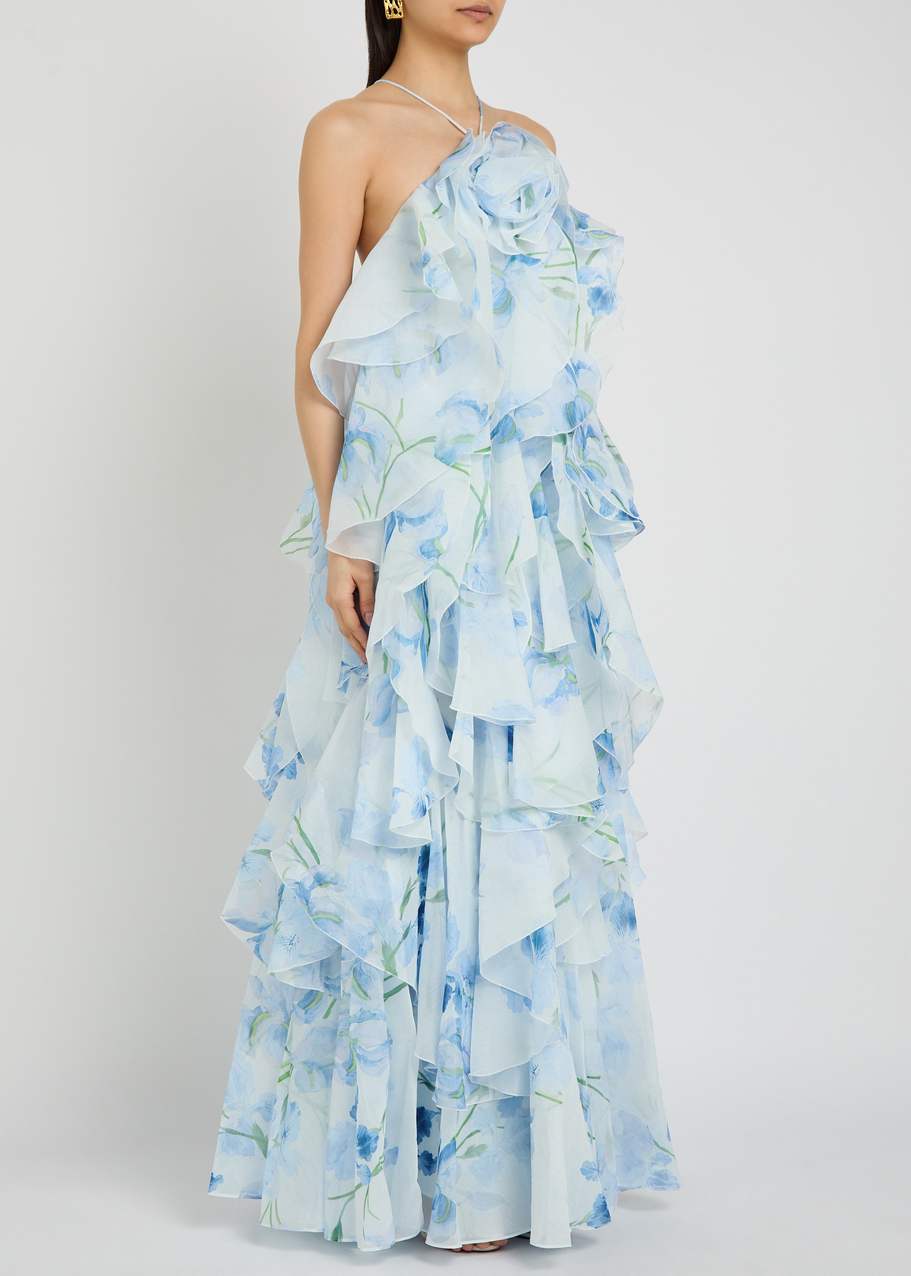 Pandorea ruffled chiffon maxi dress | Harvey Nichols