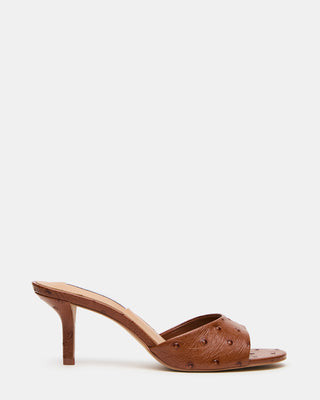Steve Madden Women's Kendrix Ostrich Mule Heels - Cognac - Size 10 - Leather | Steve Madden (US)
