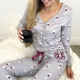 Monogram Red Wine Pajama Set | I Love Jewelry