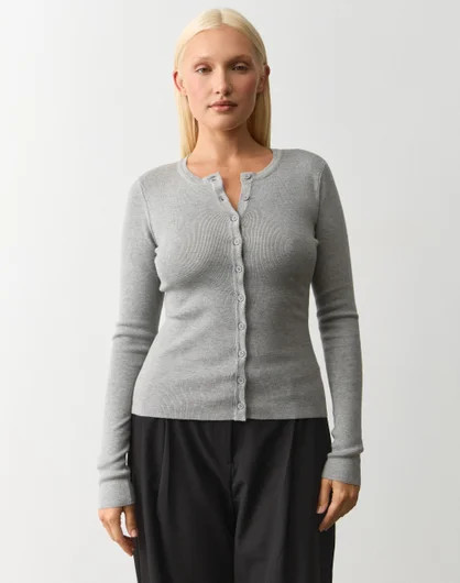 Rib Button Up Knit Cardigan | Glassons (Australia)