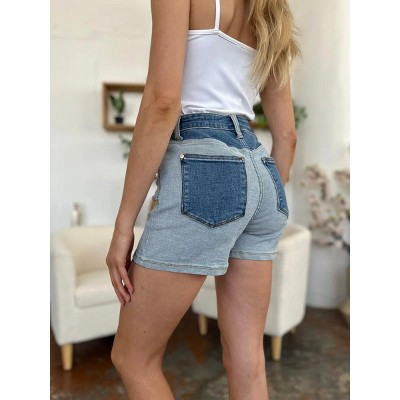 Judy Blue Full Size Color Block Denim Shorts | Target