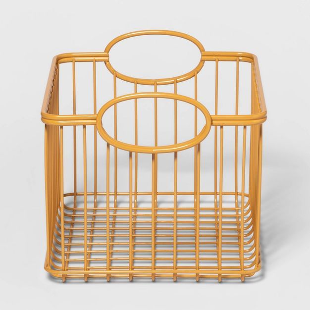 Small Wire Stackable Storage Basket Yellow - Pillowfort™ | Target