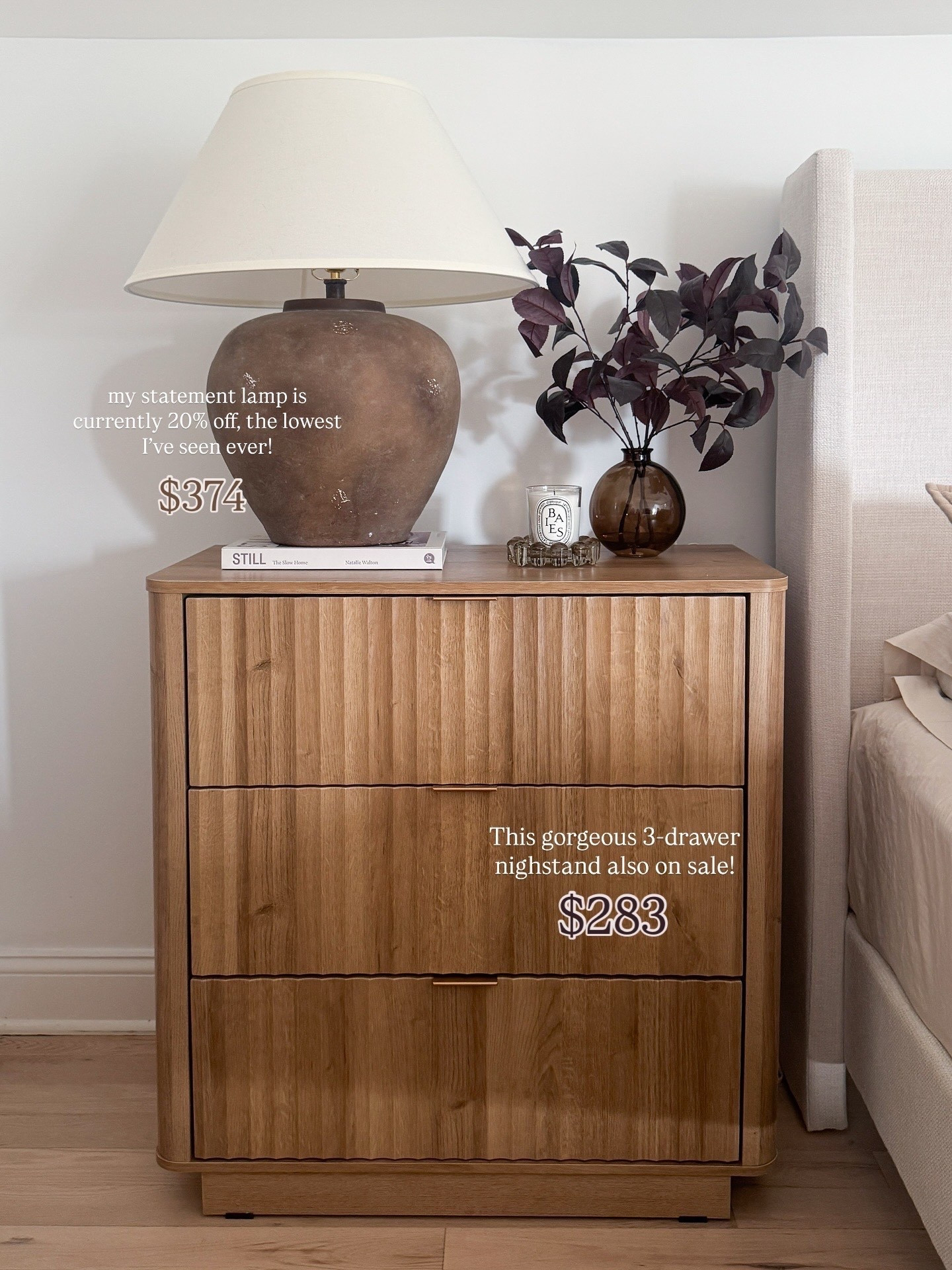You can see I’m obsessed with my textured statement lamp & oversized night stand. It’s that perfect oversized, designer-look piece that elevates any corner of the room. ✨ And it never goes on sale… but right now it’s 20% off on Amazon! 🤍



#AmazonHome #AmazonDeals #FoundOnAmazon #DesignerLookForLess #CozyHomeDecor #NeutralHomeDecor #ModernOrganicHome


#LTKSaleAlert #LTKSeasonal #LTKHome

#LTKHome #LTKSeasonal
