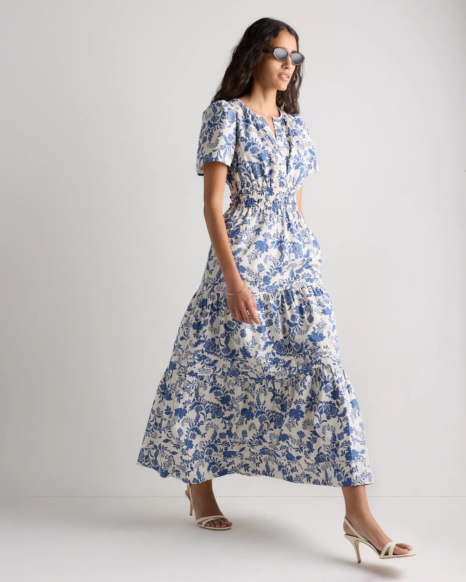 100% Organic Cotton Poplin Tiered Maxi Dress | Quince