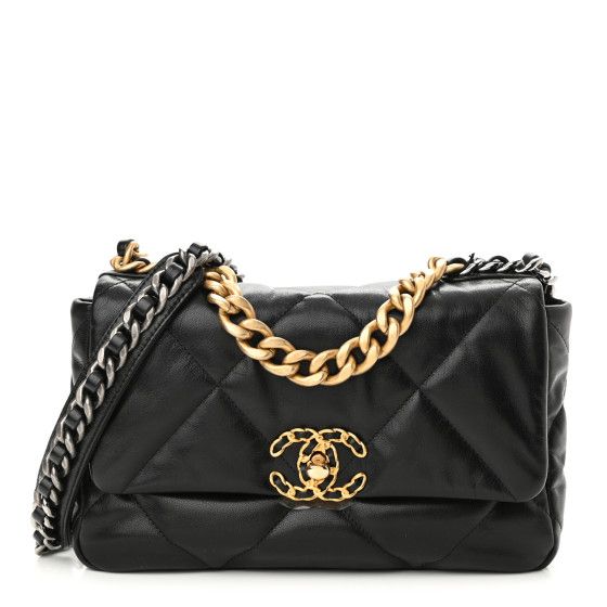 Lambskin Quilted Medium Chanel 19 Flap Black | FASHIONPHILE (US)