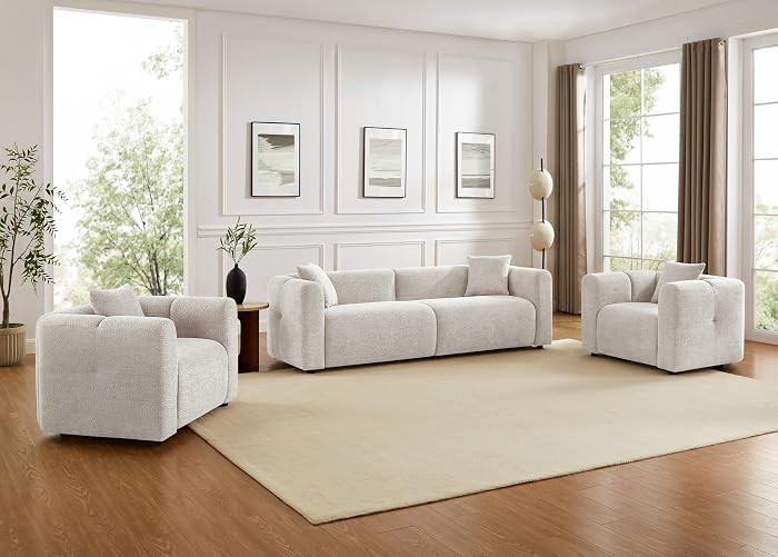 VANOMi Modular Sectional Sofa Set Oversized Cloud Couch with 95" Sofa & 42" Armchairs Living Room... | Amazon (US)