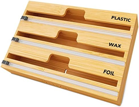 SpaceAid WrapNeat 3 in 1 Wrap Dispenser with Cutter and Labels, Plastic Wrap, Aluminum Foil and W... | Amazon (US)