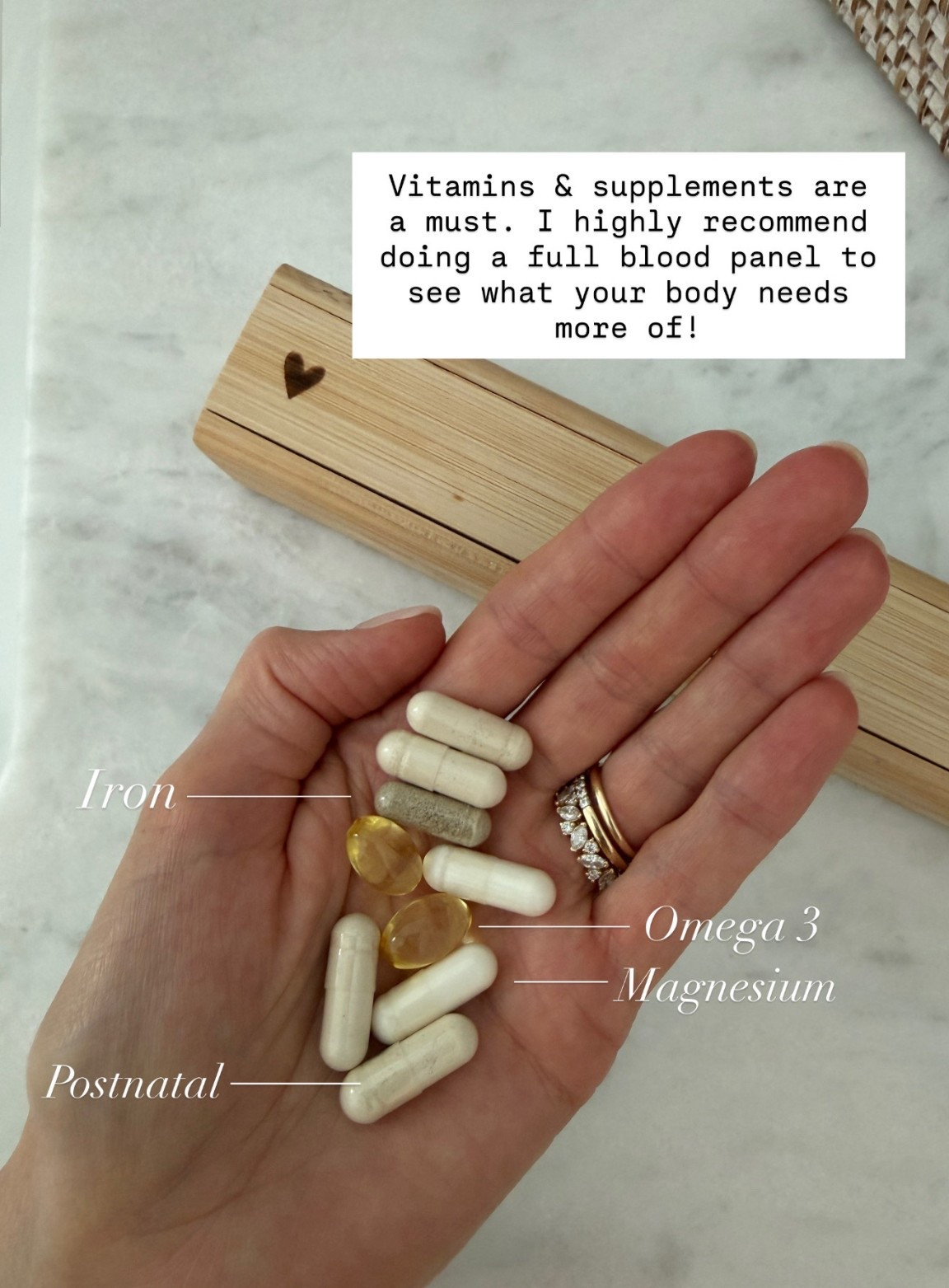 My daily supplements are a non negotiable in my everyday routine! Everything except for the magnesium is from We Heart Nutrition!

Loverly Grey, supplements, vitamins, healthy habits