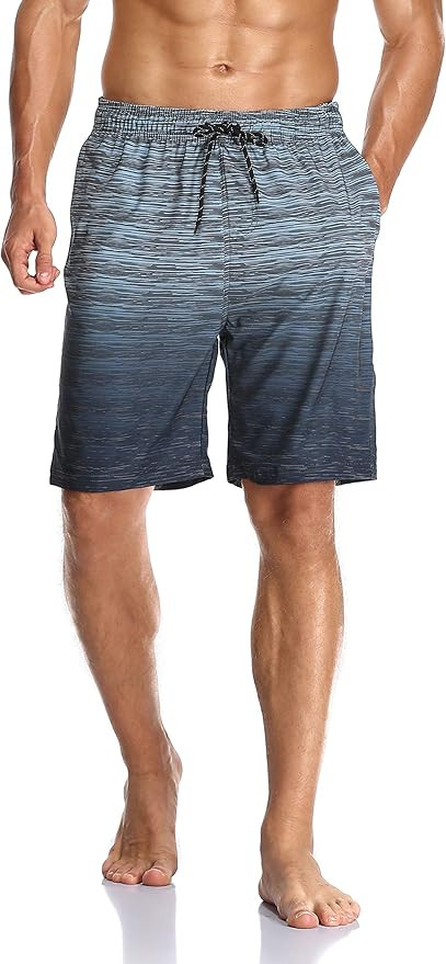 Flytop Mens Swim Trunks Quick Dry Board Shorts with Zipper Pockets Bathing Suit | Amazon (US)