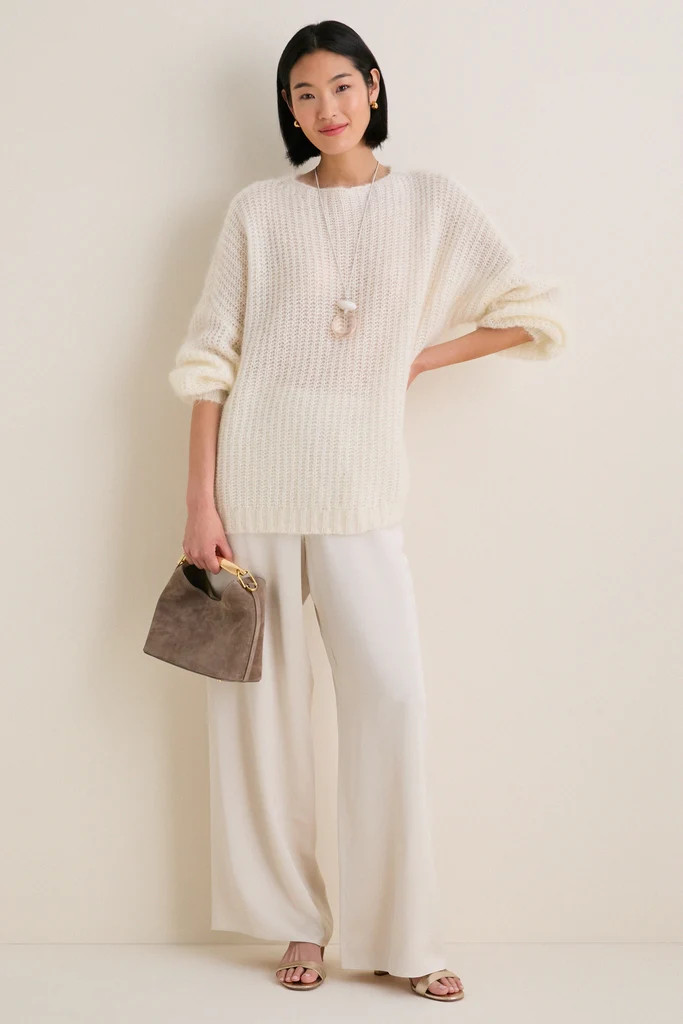 Ivory Mohair Francine Crewneck | Tuckernuck (US)